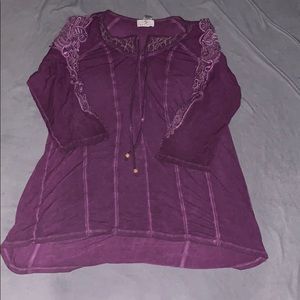 Long Sleeve Lacy purple shirt